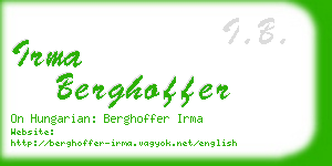 irma berghoffer business card